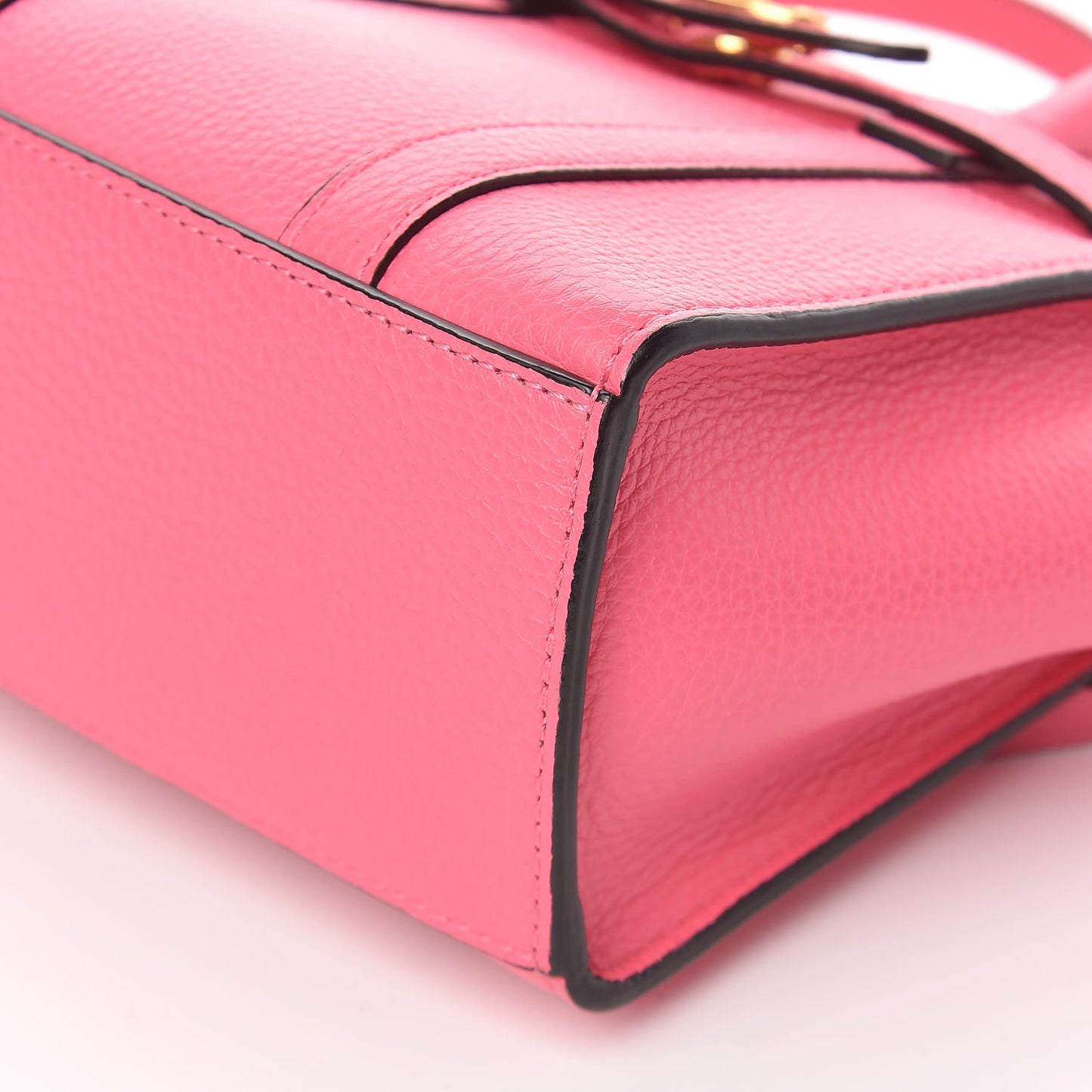 Small Classic Grain Micro Zipped Bayswater Fluoro Pink