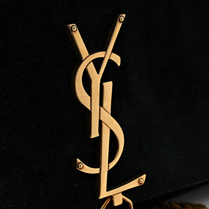 Saint Laurent Suede Monogram Tassel Kate 99 Baguette Bag Black 12 of 15