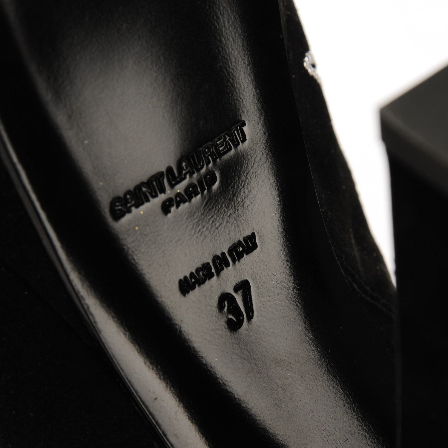 Saint Laurent Kid Scamosciato Lambskin Embossed Candy Star Studded Platform Boots 37 Black 6 of 6