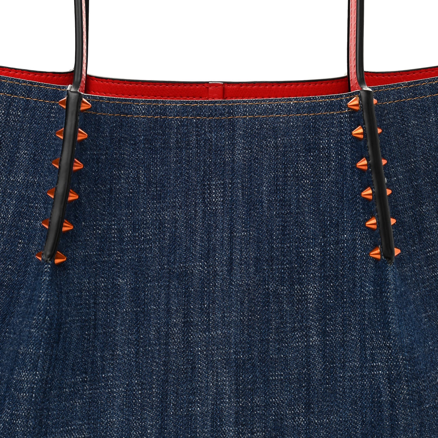 Christian Louboutin Denim Spiked Small Cabarock Shopper Tote 7 of 9