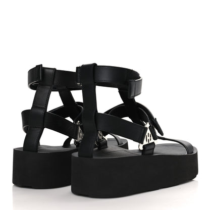 Hermes Calfskin Womens Enid Sandals 37 Black 4 of 8