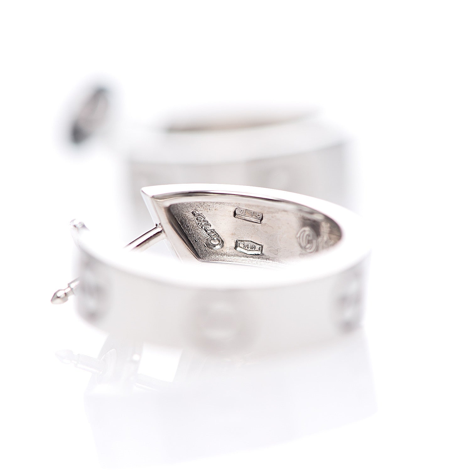 Cartier 18K White Gold 5.5mm LOVE Hoop Earrings 3 of 5
