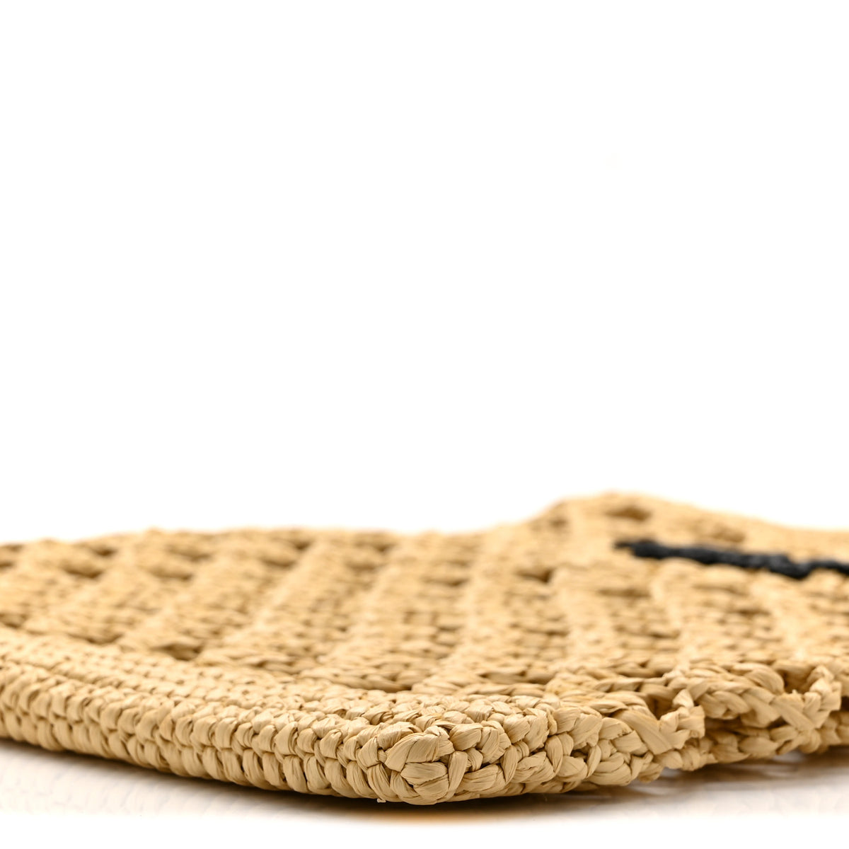 Yarn Raffia Effect Embroidered Logo Tote Naturale