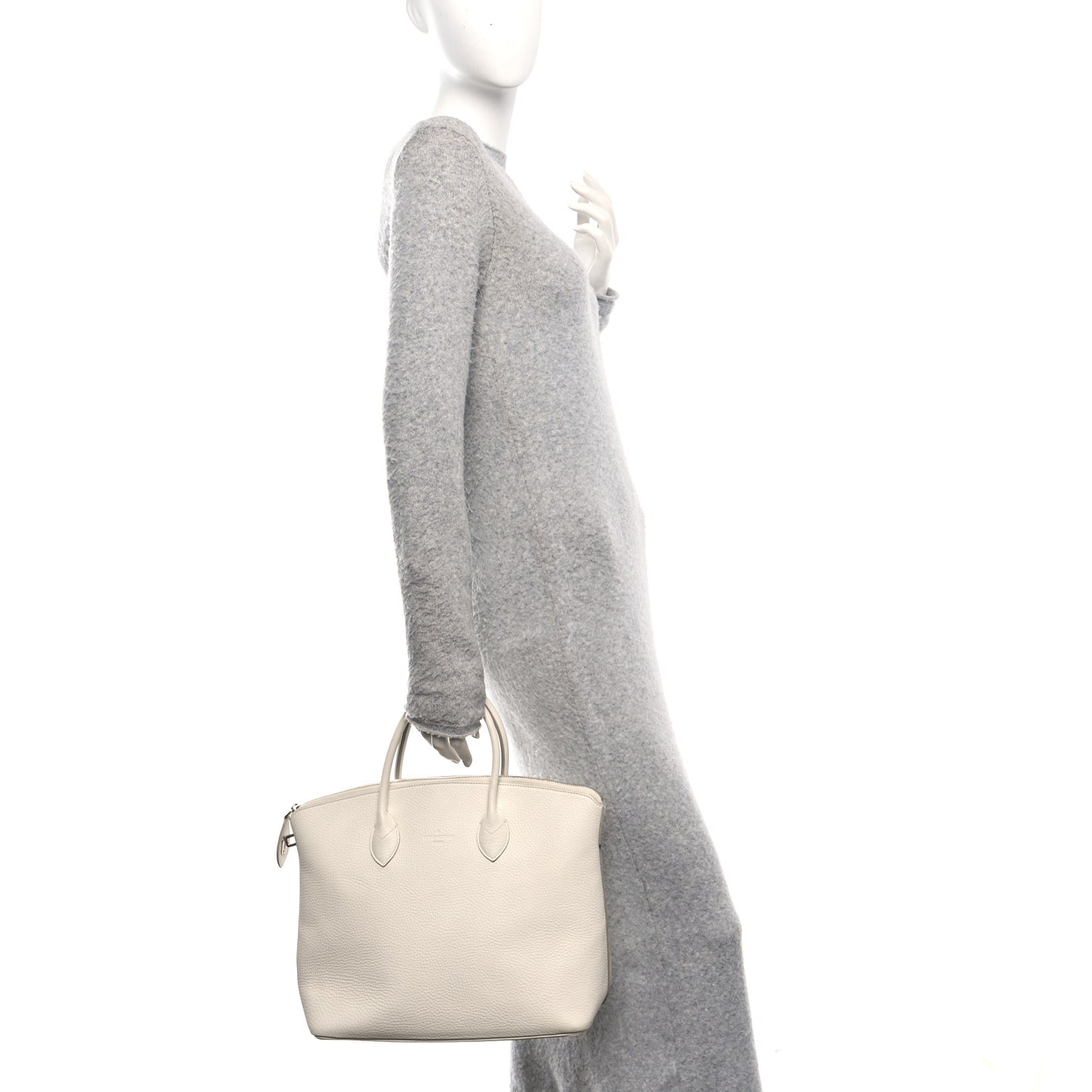 Veau Ecorce Haute Maroquinerie Lockit MM Ivory