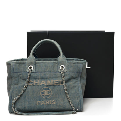 Chanel Denim Small Deauville Tote Light Blue 15 of 15