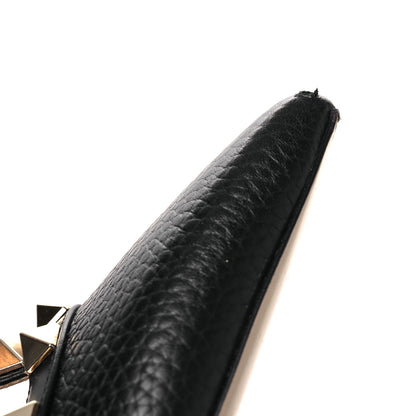 Valentino Garavani Pebbled Calfskin Rockstud Ankle Strap 100mm Pumps 37.5 Black 11 of 12