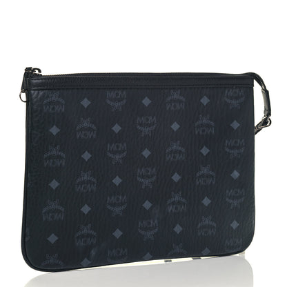 MCM Visetos Liz Shopper Tote Pouch Black 3 of 7