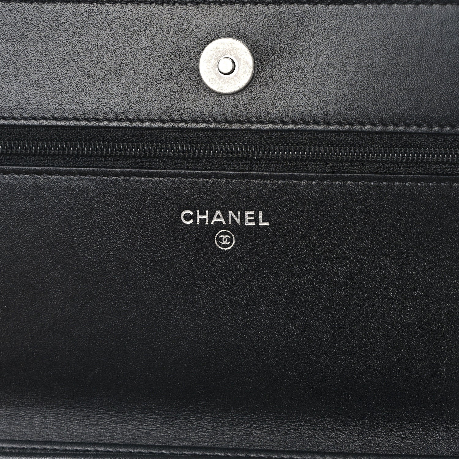 Chanel Calfskin Chain 20s Signe Wallet on Chain WOC Black 6 of 14