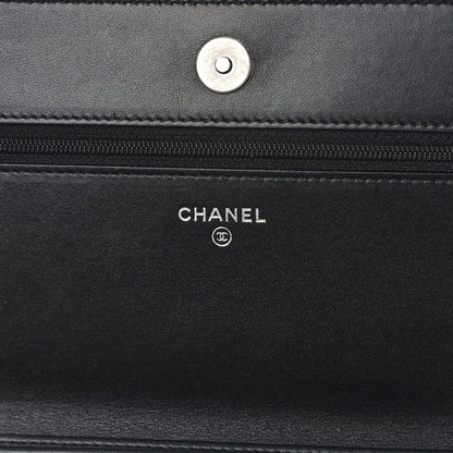Chanel Calfskin Chain 20s Signe Wallet on Chain WOC Black 6 of 14