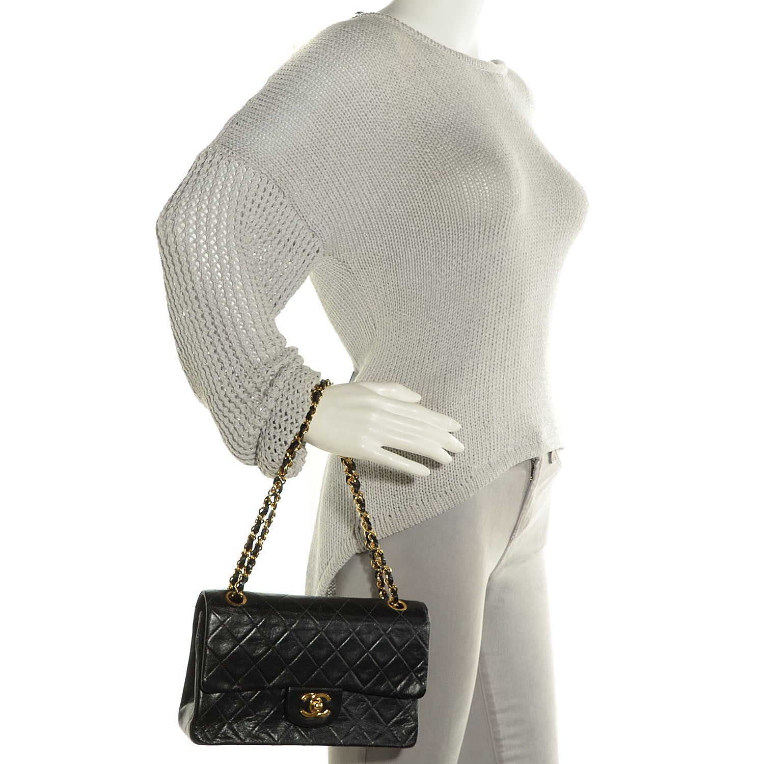 Chanel Lambskin Quilted Small Double Flap Black 2 of 9