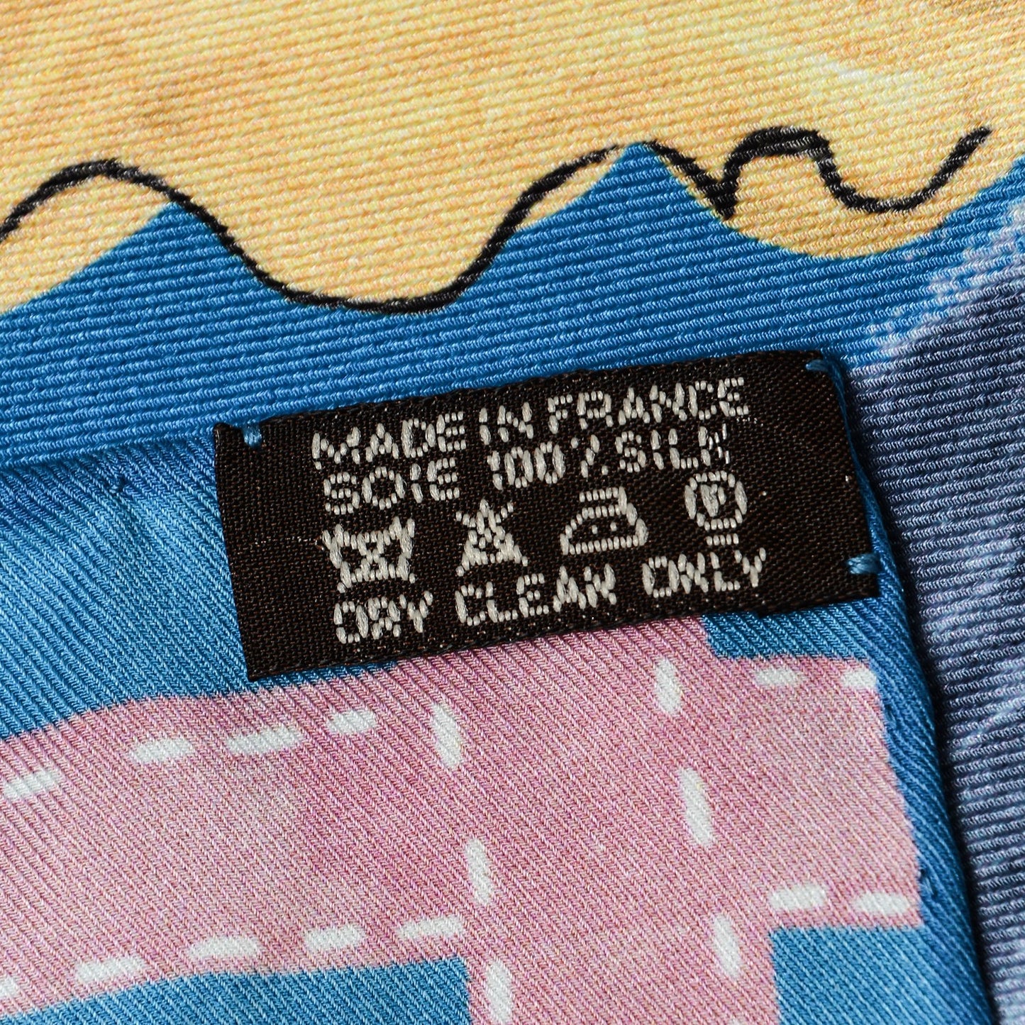 Silk J'Aime Mon Carre Scarf 70 Cobalt Rose Blue Jean