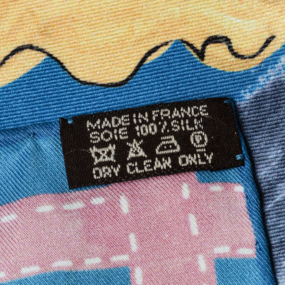 Hermes Silk J'Aime Mon Carre Scarf 70 Cobalt Rose Blue Jean 3 of 9