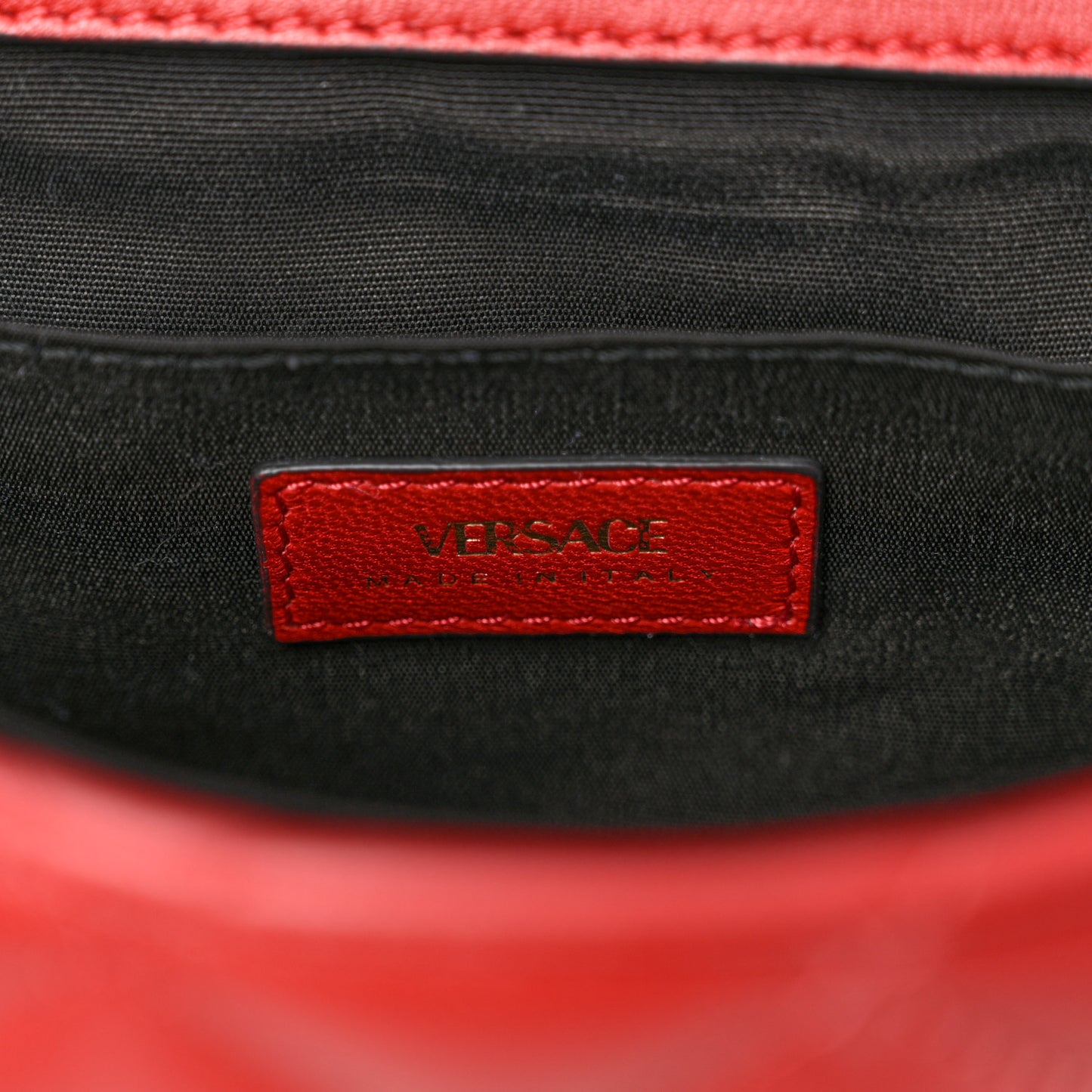 Nappa Quilted Medusa Chain Crossbody Red