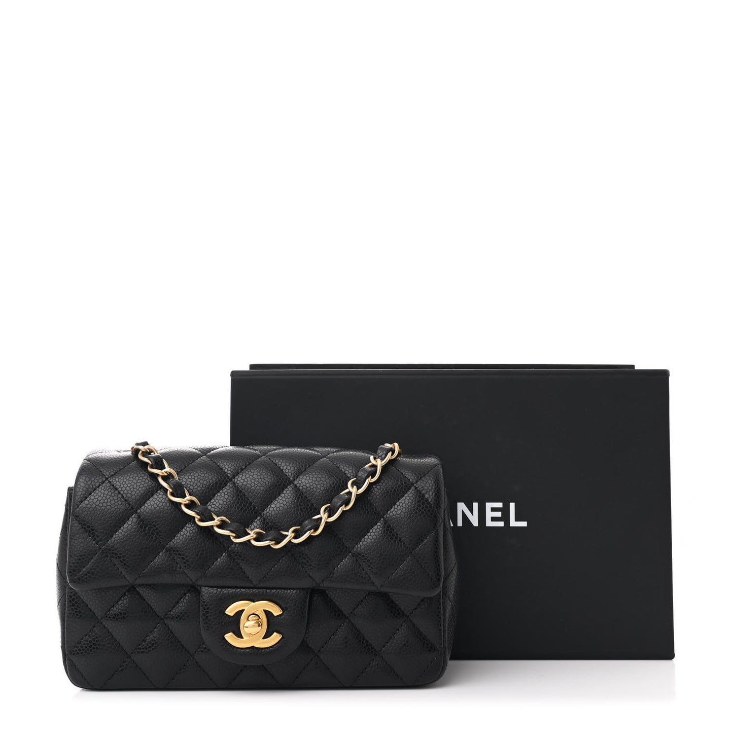 Caviar Quilted Mini Rectangular Flap Black
