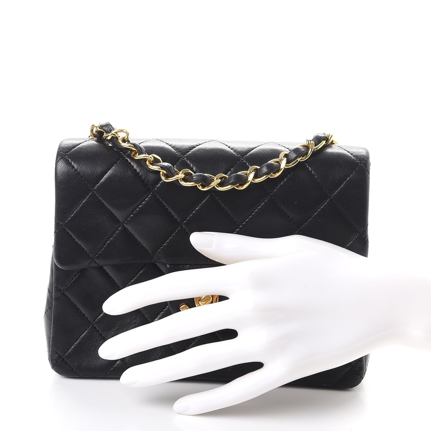 Chanel Lambskin Quilted Mini Square Flap Black 3 of 8
