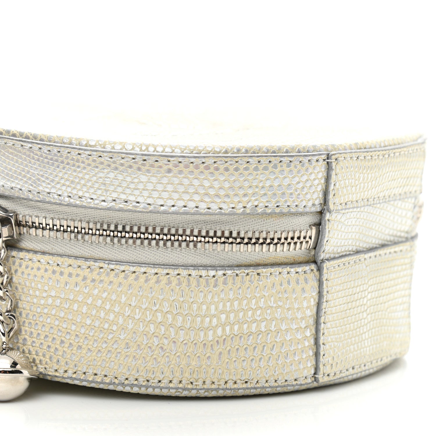 Chanel Metallic Lizard Round As Earth Evening Bag Silver 9 of 14