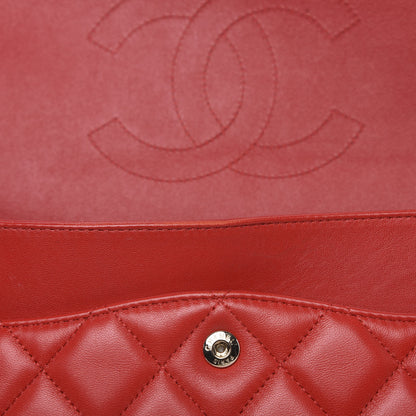 Chanel Lambskin Quilted Maxi Double Flap Red 18 of 18