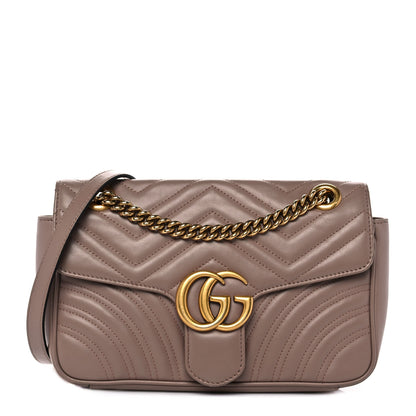 Gucci Calfskin Matelasse Small GG Marmont Shoulder Bag Porcelain Rose 1 of 9