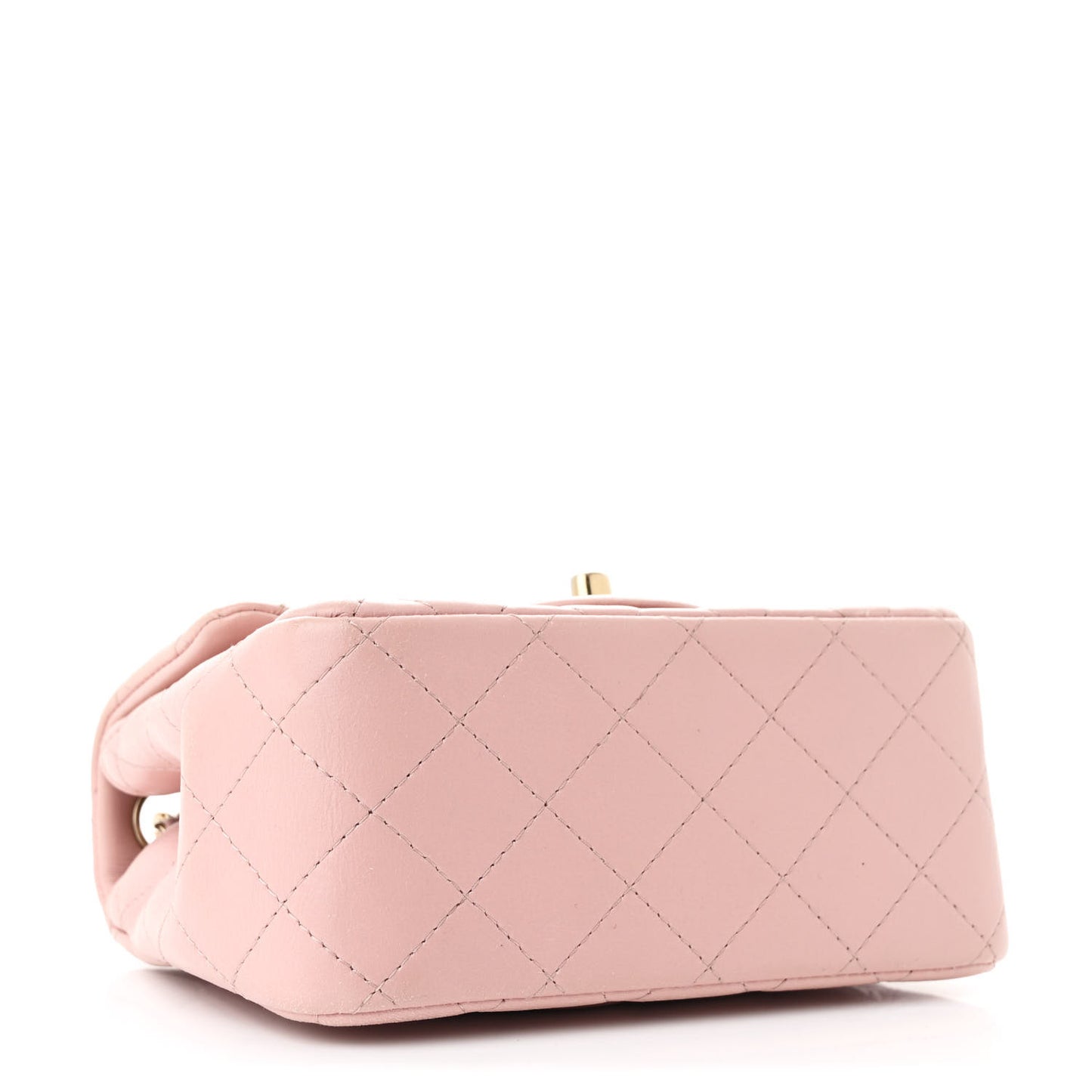 Lambskin Quilted Mini Square Flap Light Pink