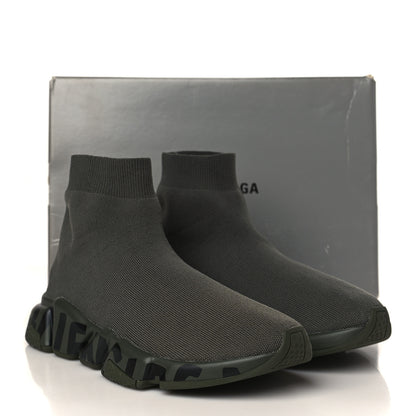 Balenciaga Neoprene Knit Womens Speed Graffiti Sneakers 40 Kaki Black 8 of 8