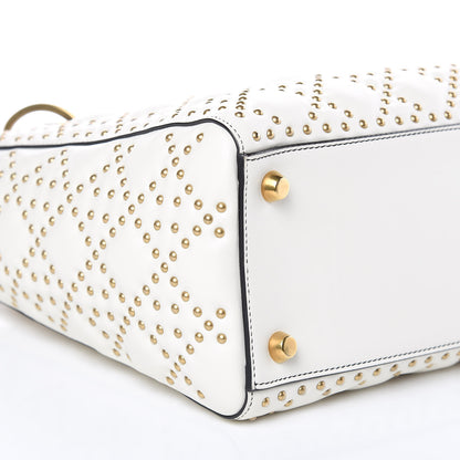 Christian Dior Calfskin Cannage Studded Medium Supple Lady Dior White 8 of 10