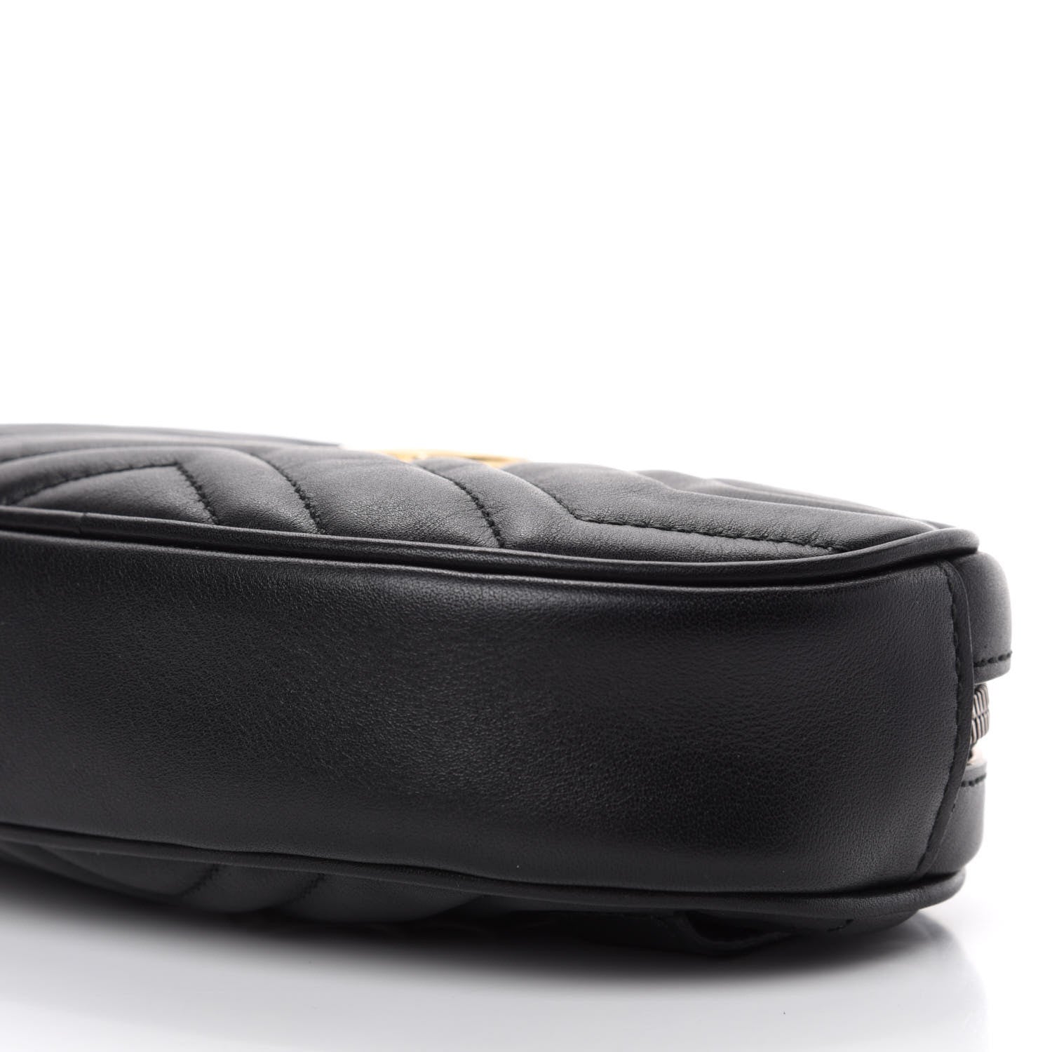 Gucci Calfskin Matelasse GG Marmont Belt Bag 85 34 Black 7 of 12