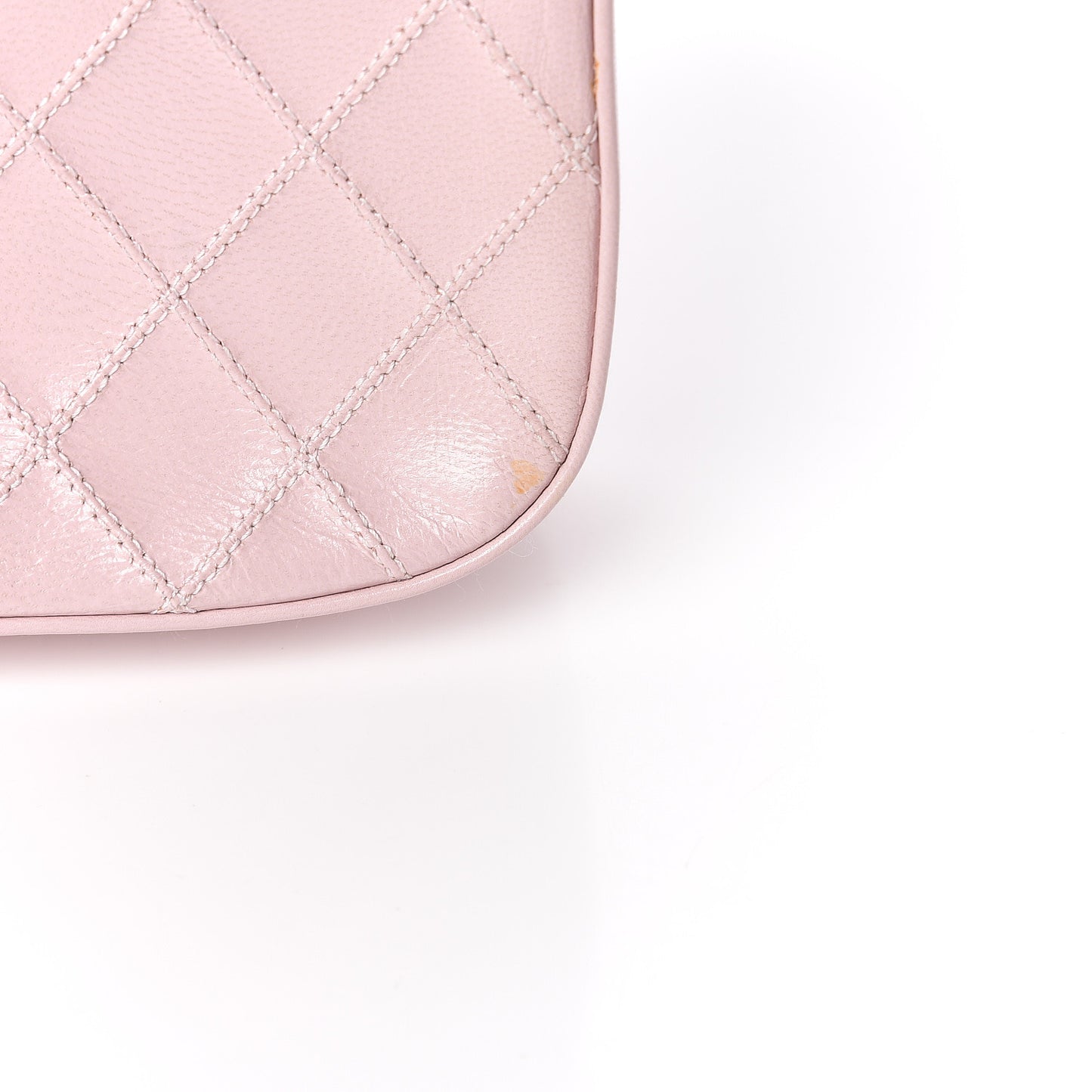 Lambskin Diamond Stitched Shoulder Bag Light Pink