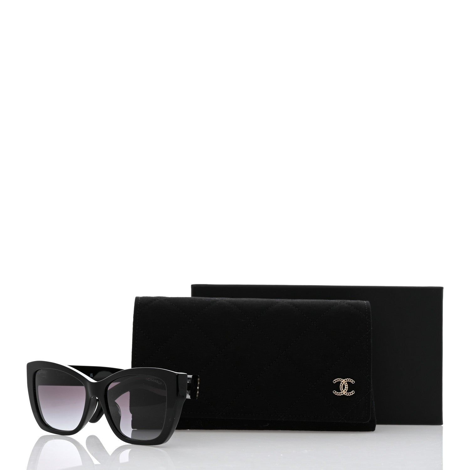 Chanel Acetate Metal Butterfly Sunglasses 71553A Black 8 of 8