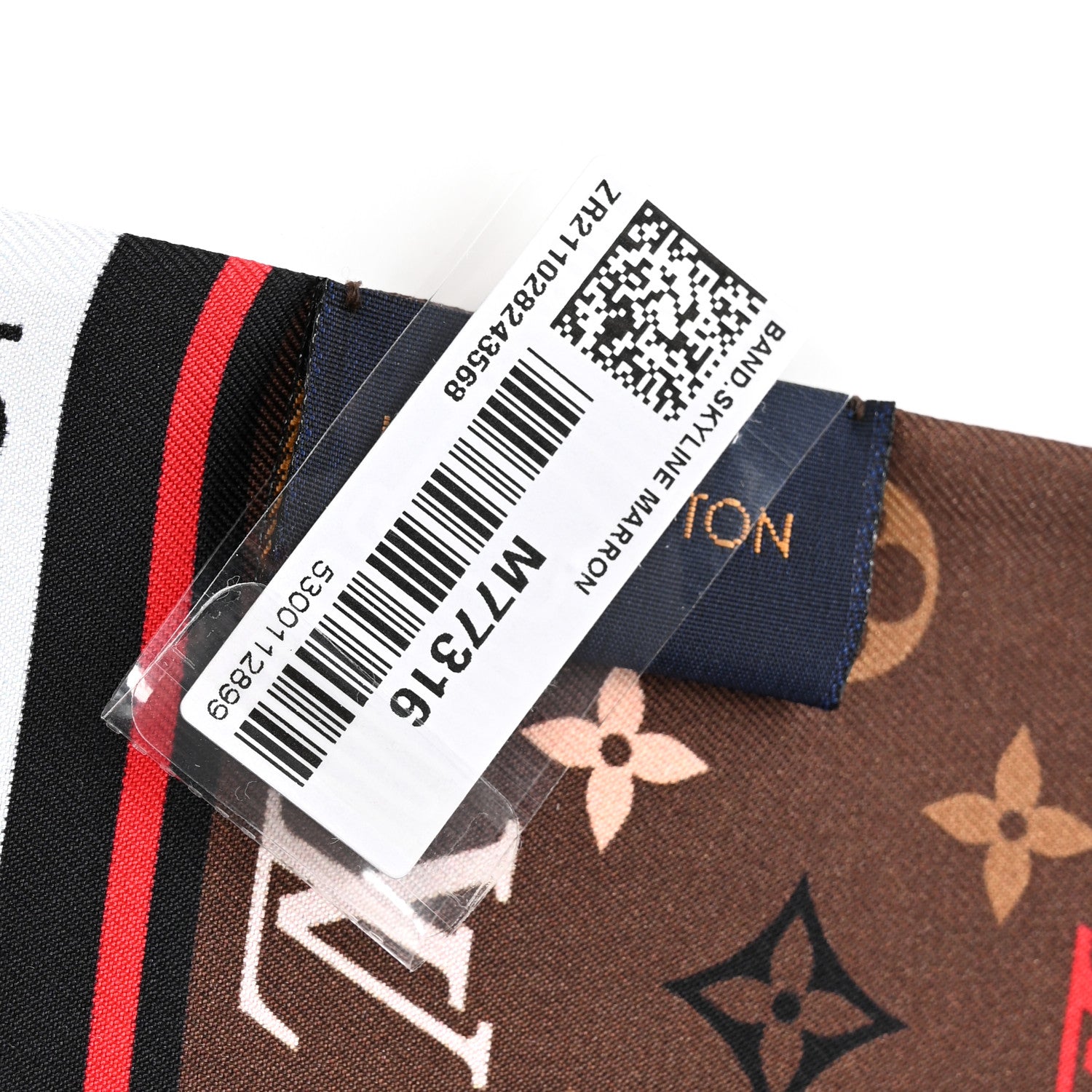 Louis Vuitton Silk Monogram Skyline Bandeau Marron 3 of 9