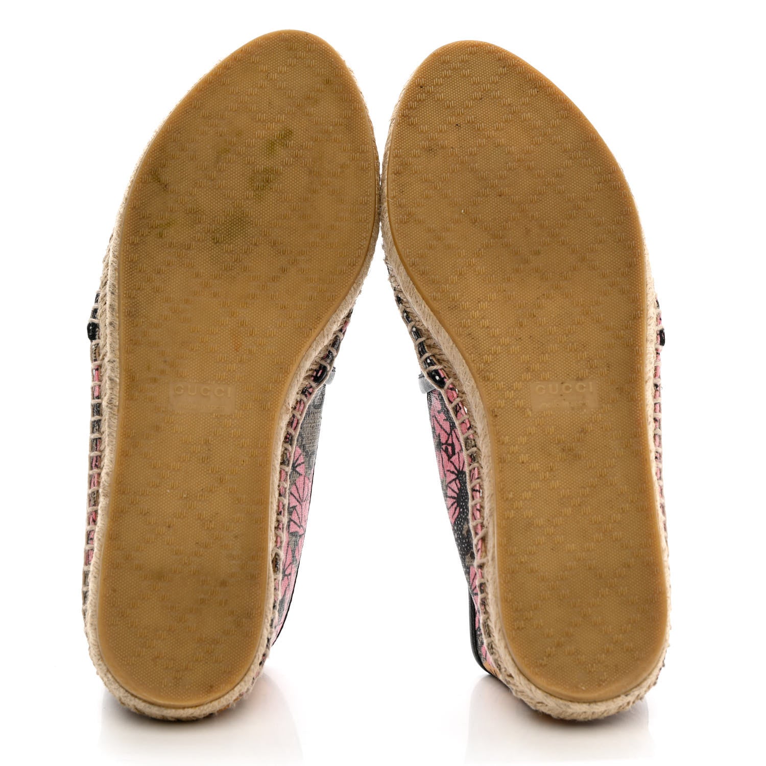 Gucci GG Supreme Monogram Bengal Espadrilles 36.5 Beige Crop Pink 5 of 17