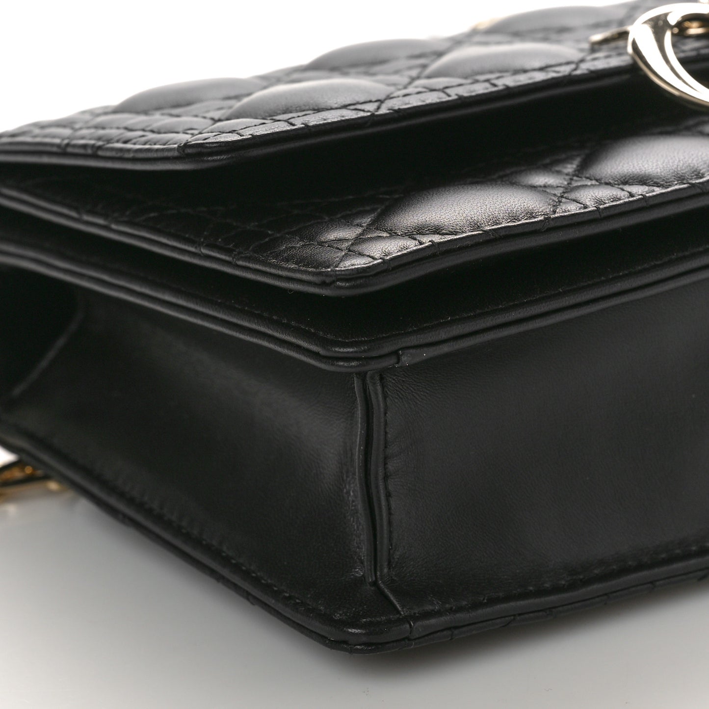 Lambskin Cannage Miss Dior Top Handle Bag Black