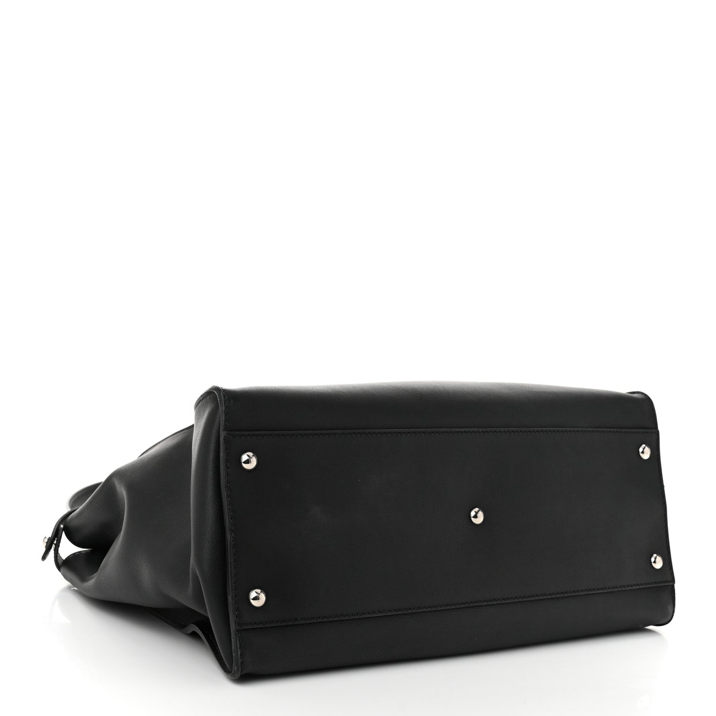 Vitello Dolce Shiny Nappa Large Peekaboo Iconic Satchel Black Camelia