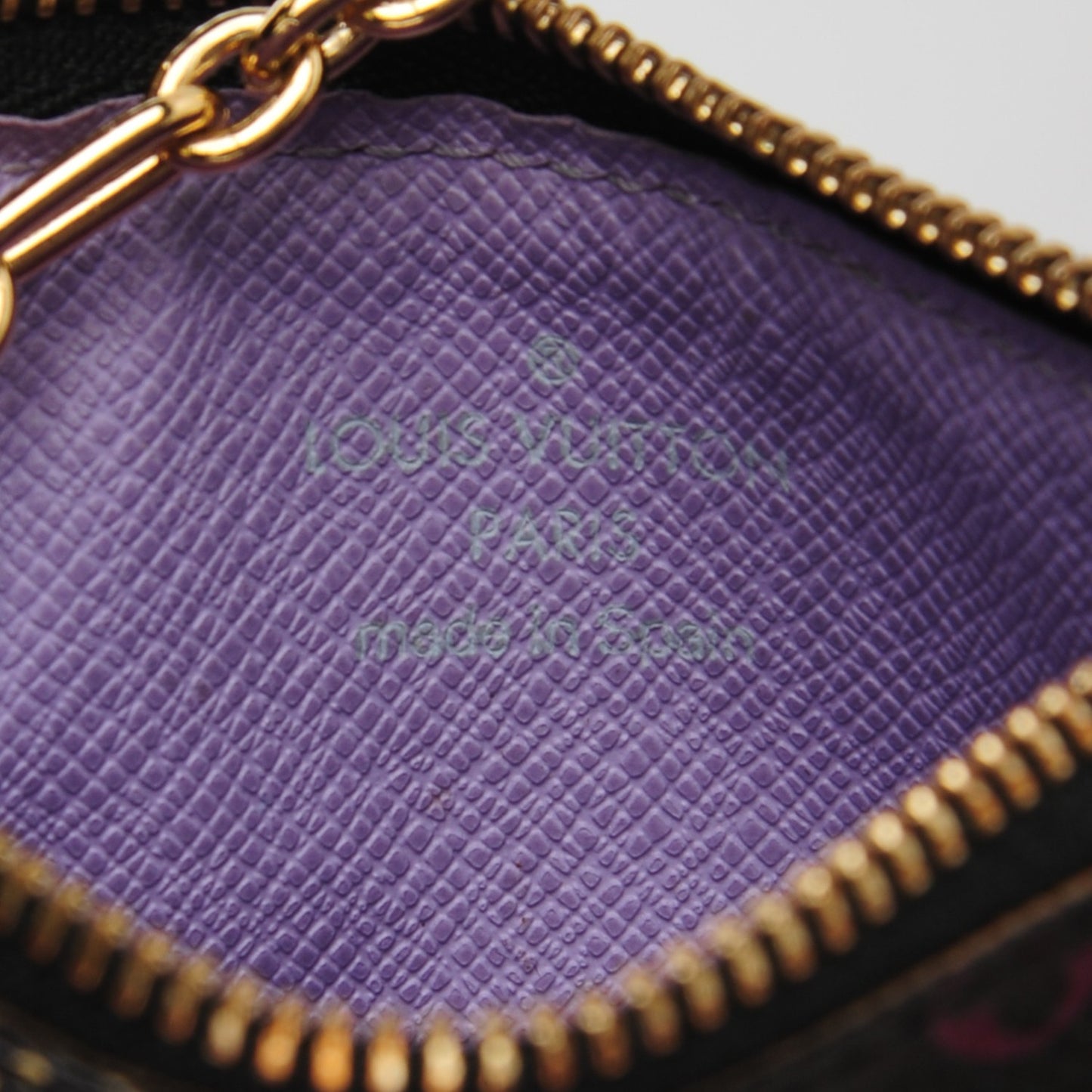 Monogram Multicolor Key Pouch Black Violet