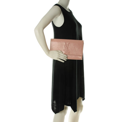 Saint Laurent Textured Patent Large Belle De Jour Clutch Dragee 2 of 7
