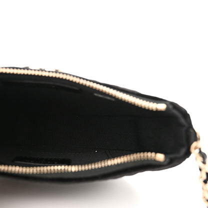 Chanel Velvet Crystal Quilted Chain Hobo Black 5 of 10