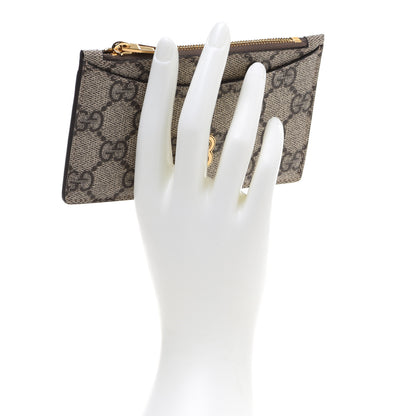 Gucci X BALENCIAGA GG Supreme Monogram Zip Card Case Beige Ebony 2 of 7