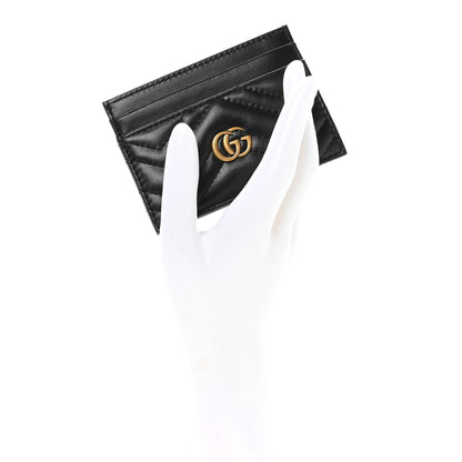 Gucci Calfskin Matelasse GG Marmont Card Holder Black 2 of 7