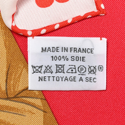 Hermes Silk Tea Time Scarf 70 White FRAMBOISE Rouge 4 of 4