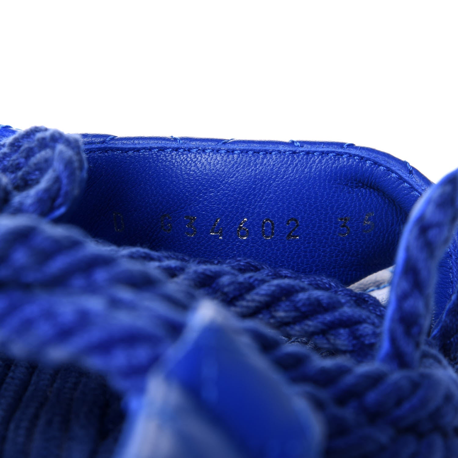 Chanel Cord Lambskin Quilted Logo Sandals 35 Blue 10 of 11