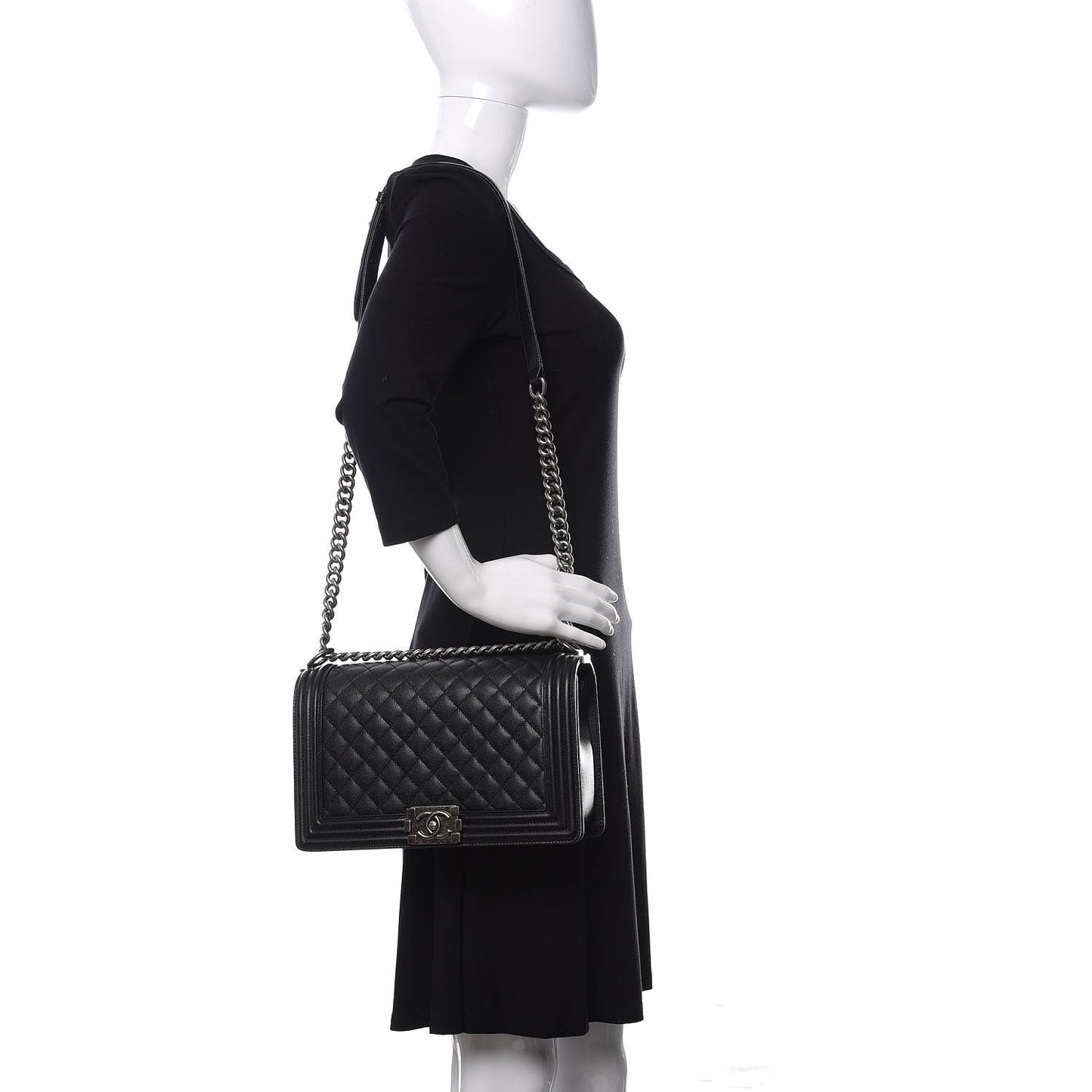 Caviar Quilted New Medium Boy Flap Black