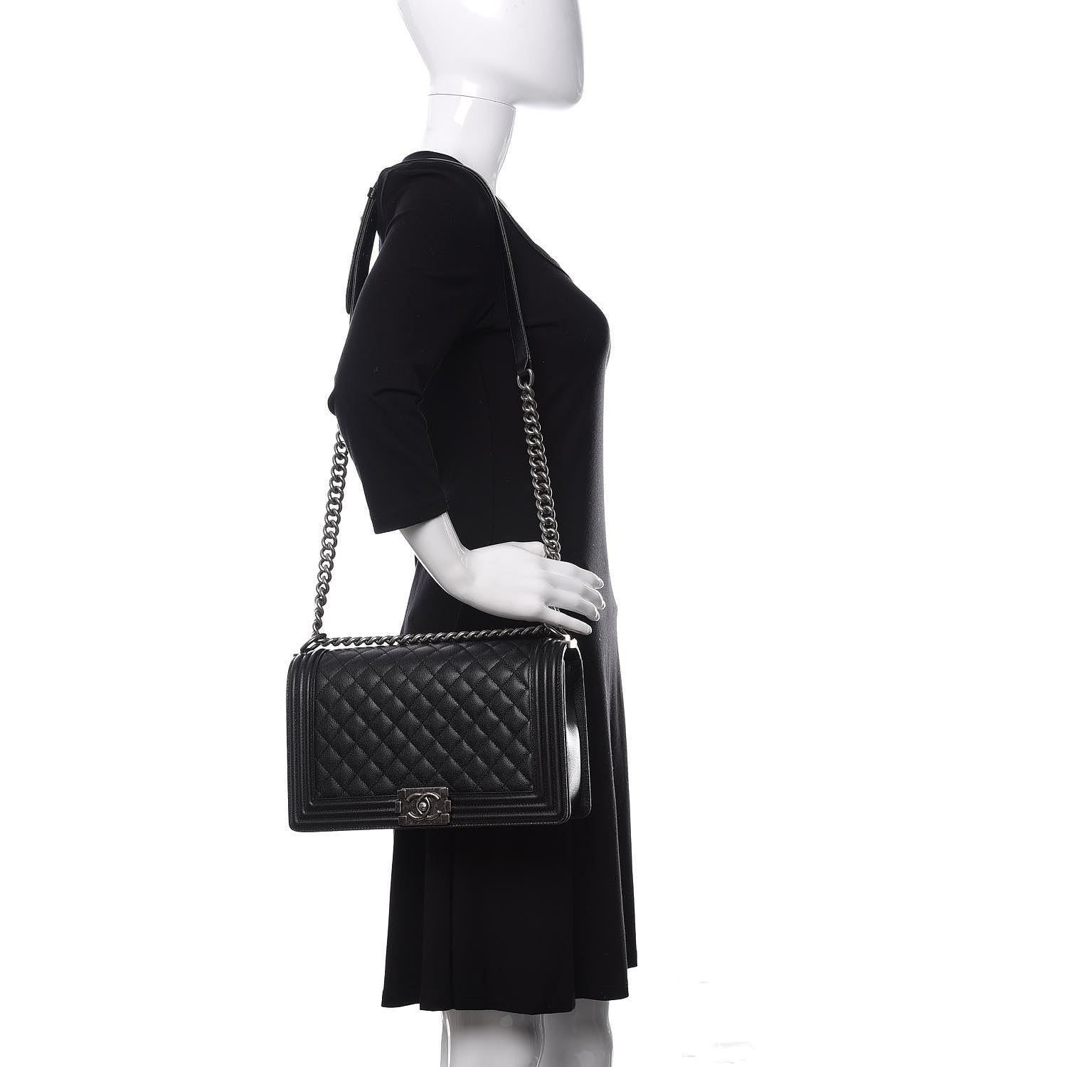 Chanel Caviar Quilted New Medium Boy Flap Black 2 of 10