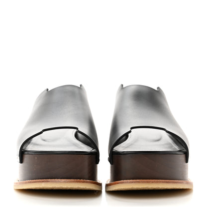 Hermes Calfskin Ellipse Sandals 35 Black 2 of 9