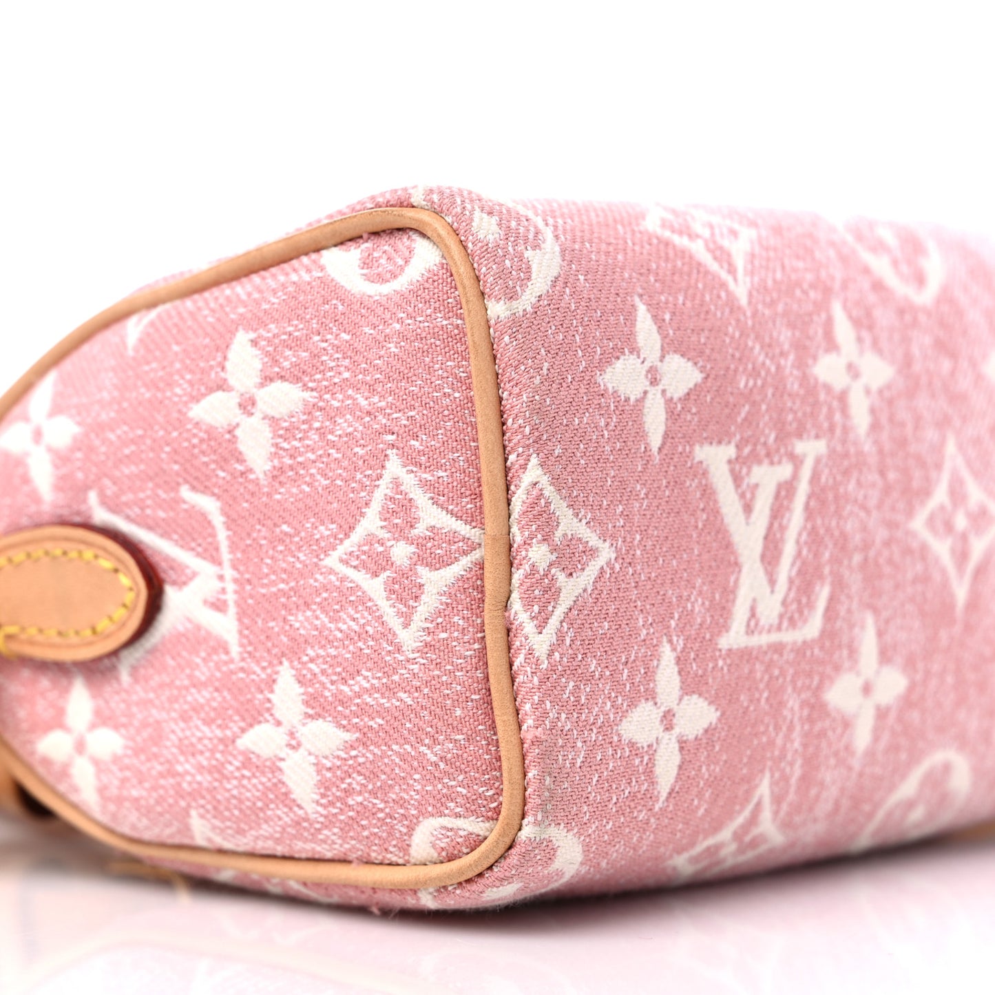 Monogram Jacquard Denim Nano Speedy Bandouliere Pink
