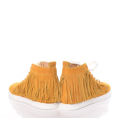 Christian Louboutin Suede Frangine Crosta Flat Sneakers 37.5 Full Moon 5 of 16