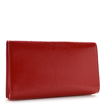 Saint Laurent Textured Patent Monogram Large Belle De Jour Clutch Red 3 of 13