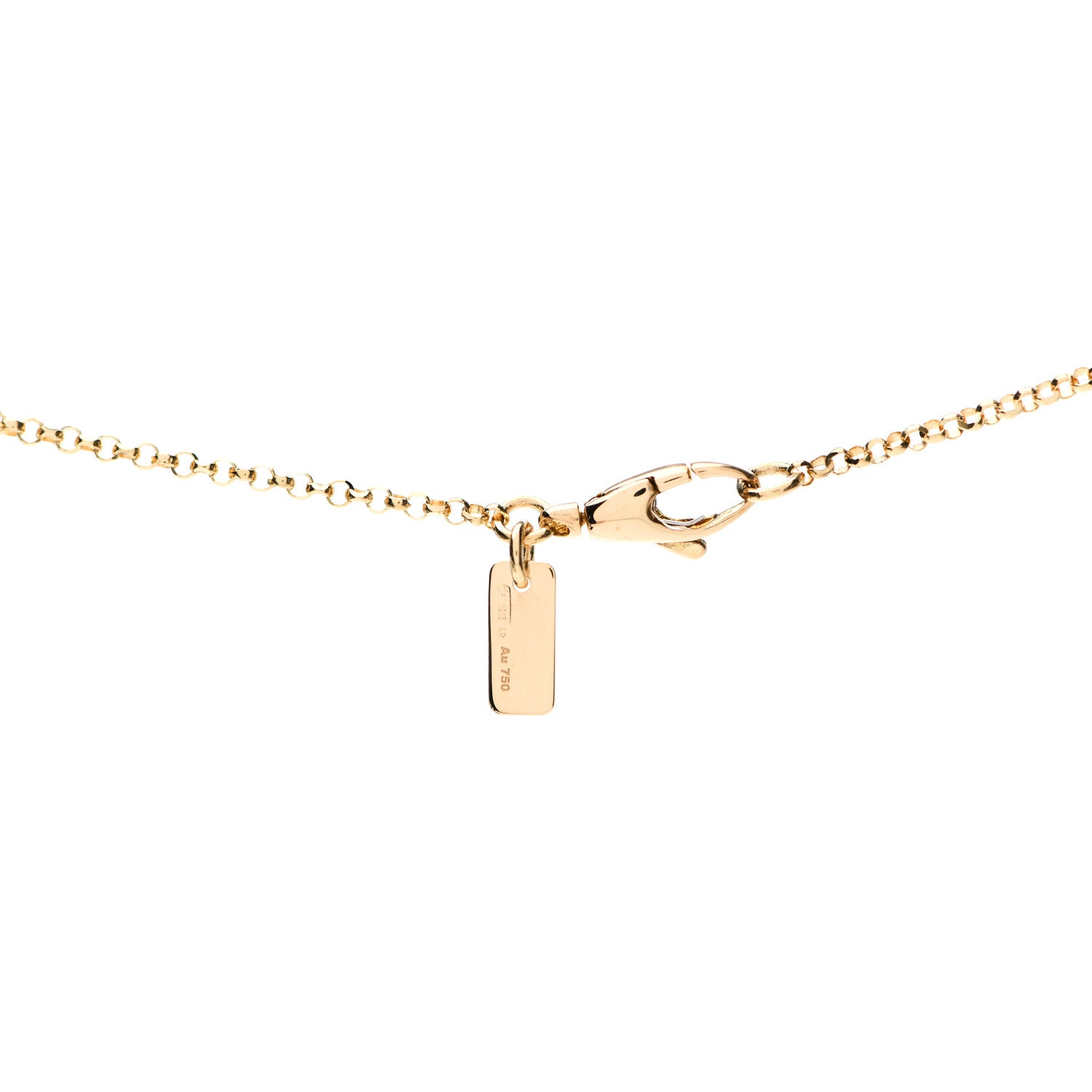 Gucci 18K Yellow Gold Enamel Diamantissima Pendant Necklace White 5 of 6