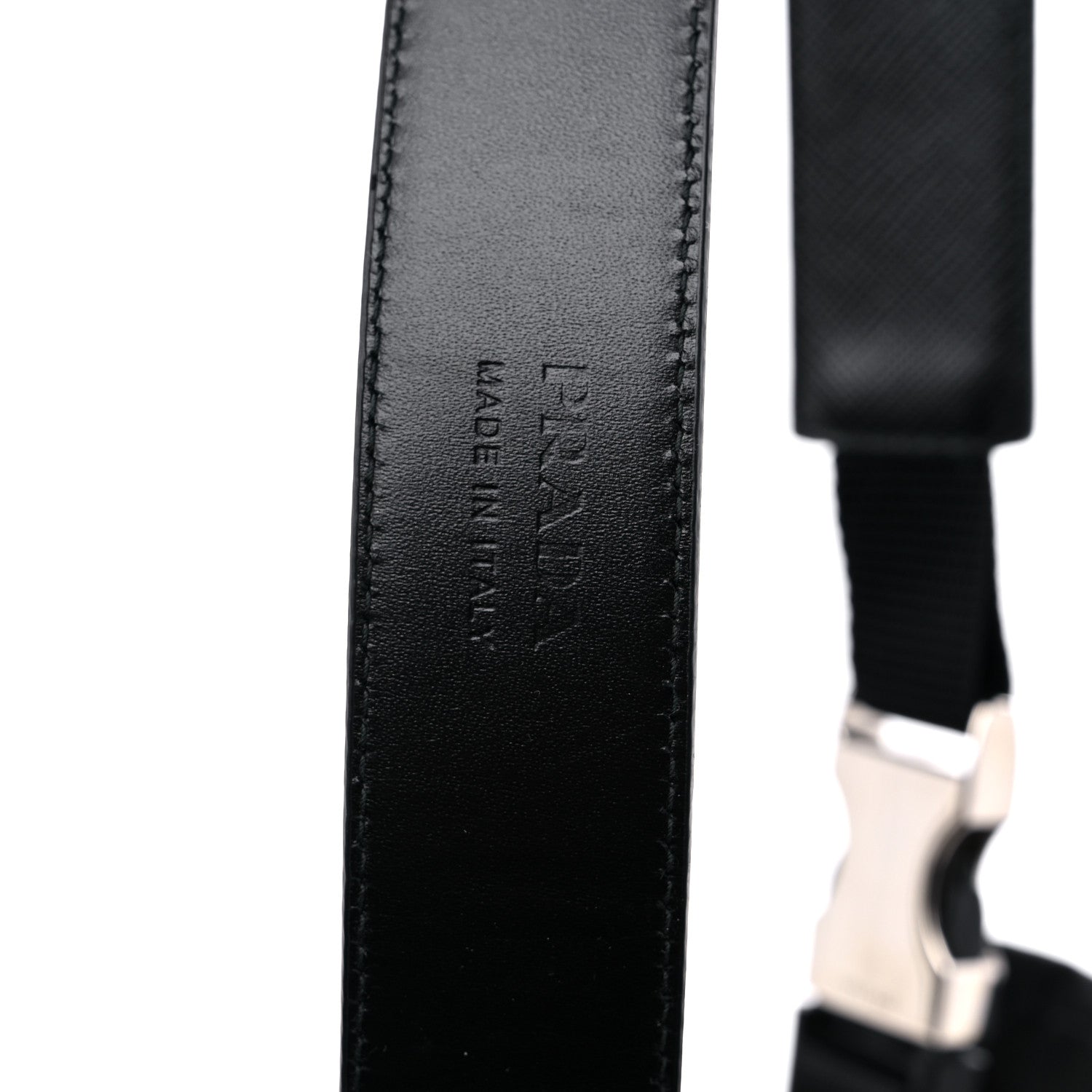 Prada Tessuto Nylon Pocket Drawstring Pouch Belt 100 40 Black 15 of 15