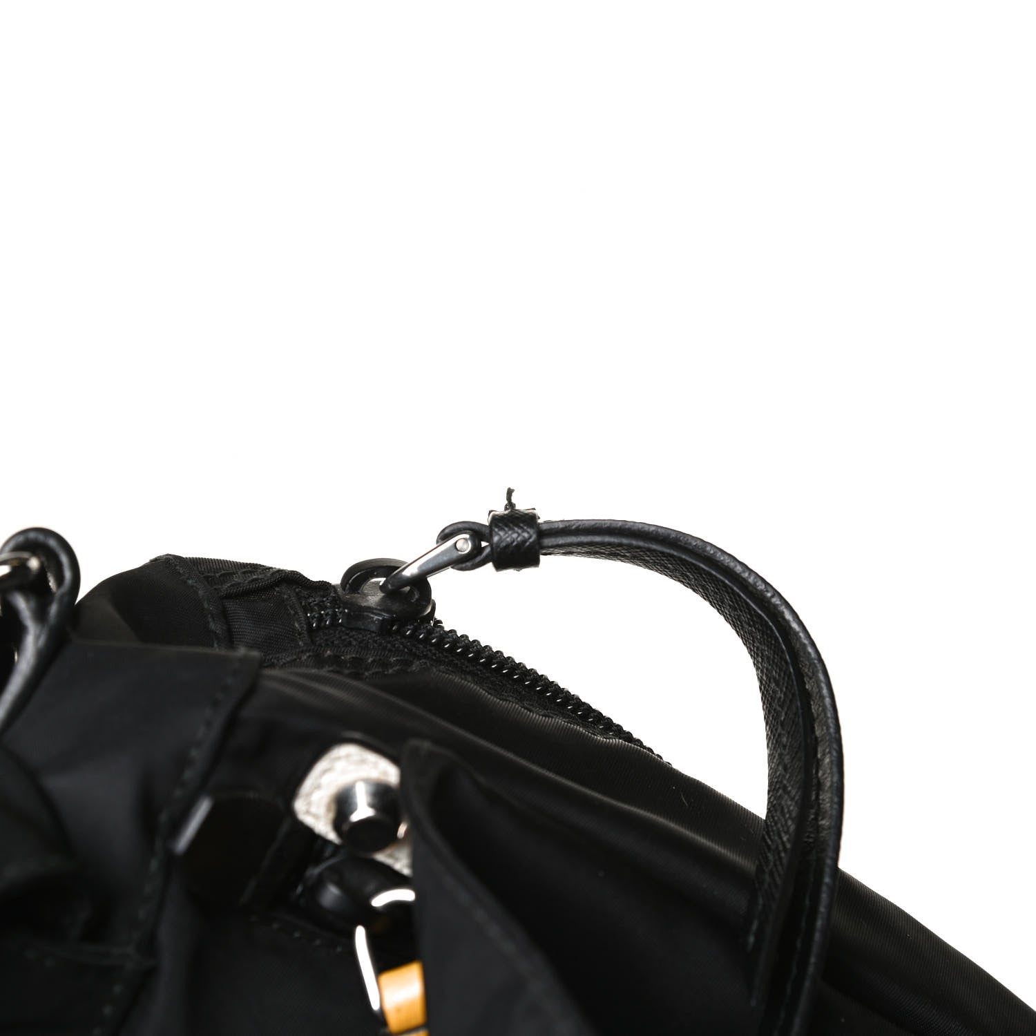 Prada Nylon New Vela Studded Messenger Black Soleil 14 of 16