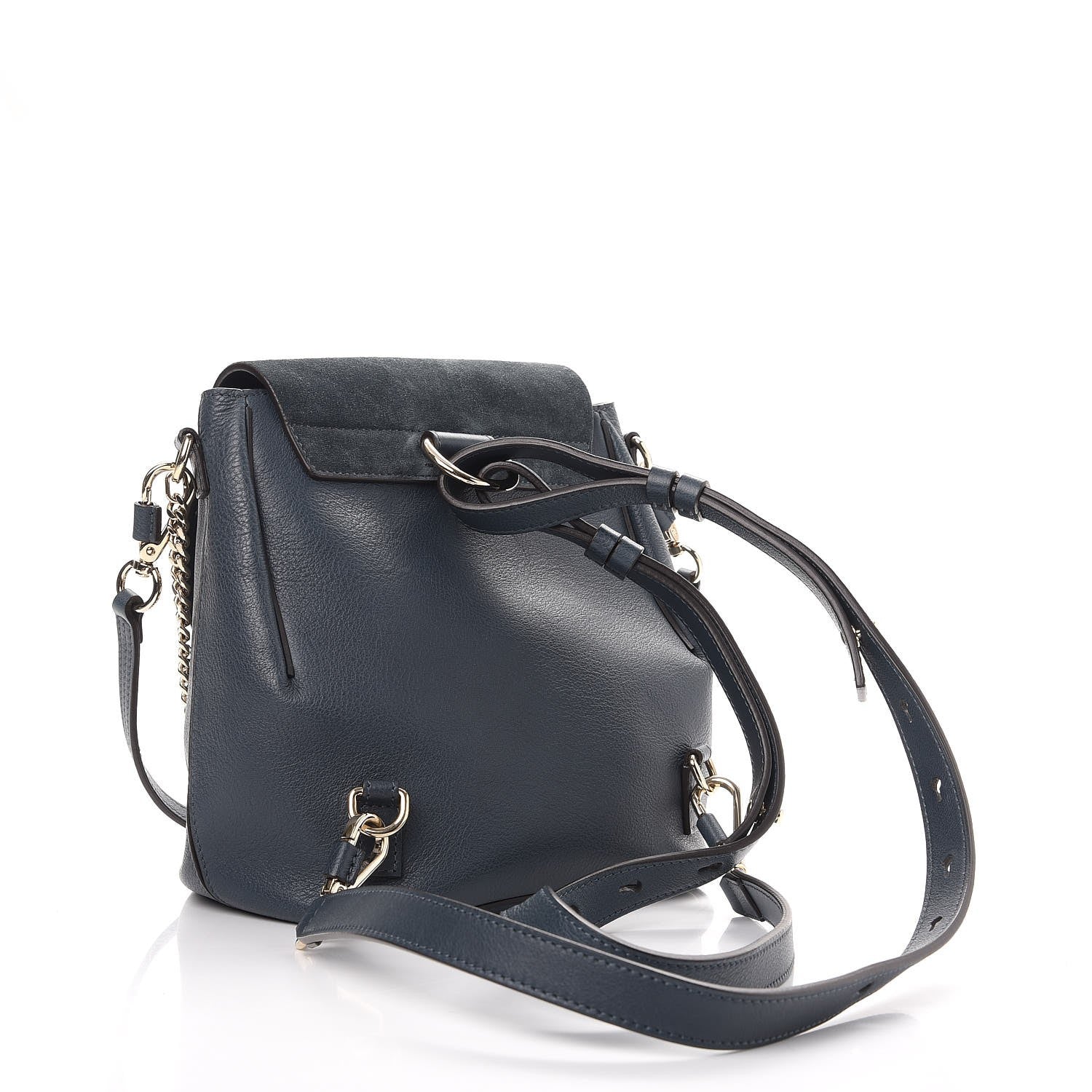 Chloe Suede Calfskin Small Faye Backpack Silver Blue 3 of 8