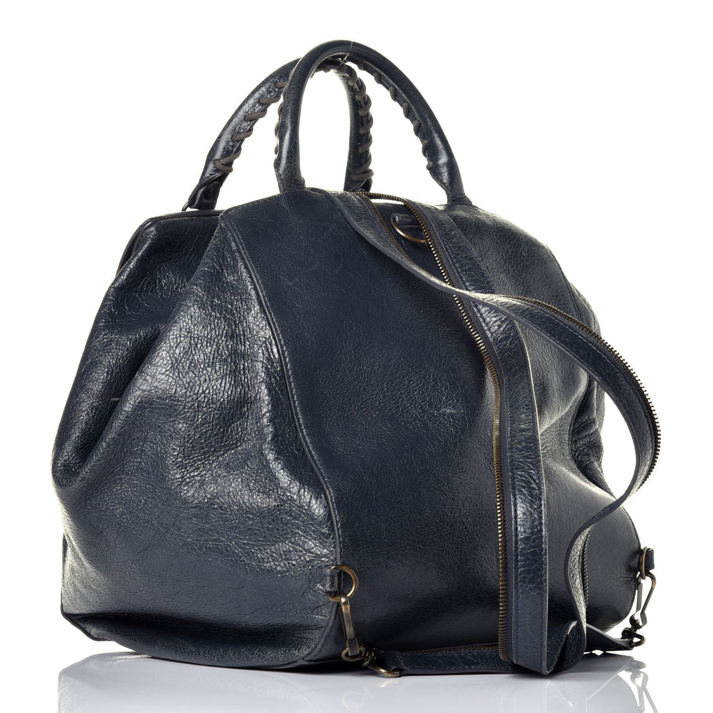 Agneau Classic Hardware Zip Traveler Backpack Anthracite